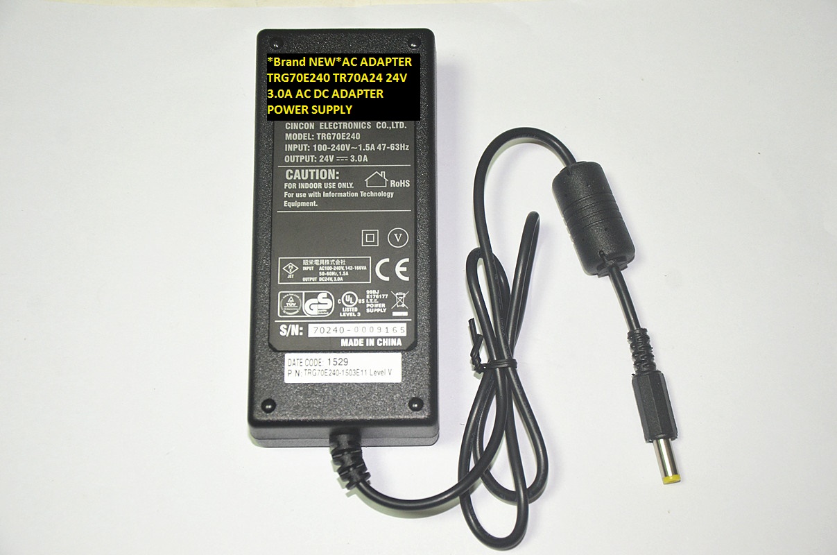 *Brand NEW*AC ADAPTER TR70A24 TRG70E240 24V 3.0A AC DC ADAPTER POWER SUPPLY